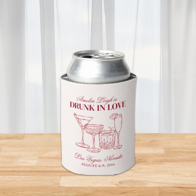 Porta-lata Bebado No Amor Cocktails Bachelorette Weekend (Criador carregado)