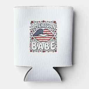 Porta-lata Bebê Americano Desenho de Gravura Vintage Patrióti