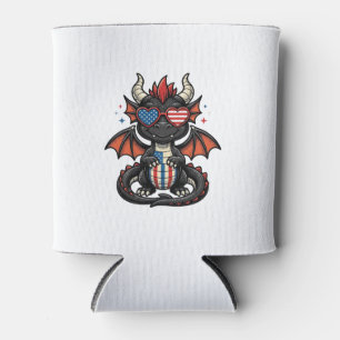 Porta-lata Bebê Dragão Patriótico Camisa Vintage Vetor Design