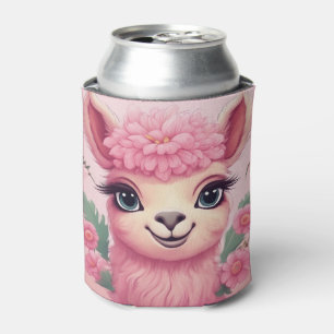 Porta-lata Bebê Lama Sorriso Rosa