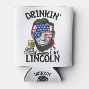 Porta-lata Bebendo como Lincoln 4 de julho para Homens Mulher