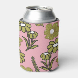 Porta-lata Bebida Botânica De Cor Flórida Floral Verde Rosa