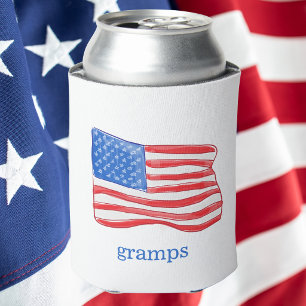 Porta-lata Bebida Patriótica com Bandeira Americana Personali