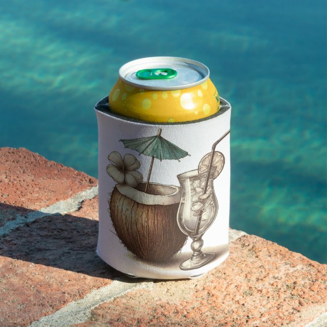 PORTA-LATA BEBIDAS DE VERÃO TROPICAL BOHO E COCO (Piscina in situ)