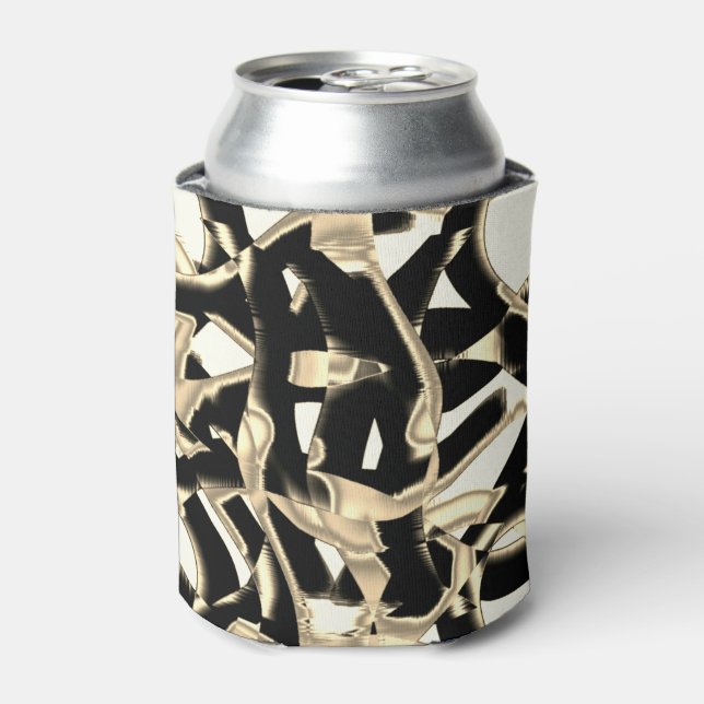 Porta-lata Beige destruído e sucata ou fita preta em relevo (Can Front)