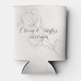 Porta-lata Beige Elegance Wedding Can Coolers