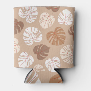 Porta-lata Beige Monstera deixa: padrão desenhado à mão