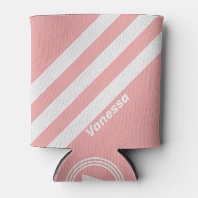 Porta-lata Beijo Retro com Três Faixas com Nome (Frente)