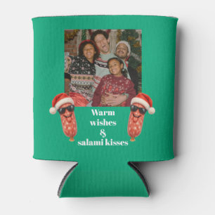 Porta-lata Beijos engraçados de salame foto da família Natal
