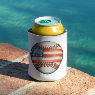 Porta-lata Beisebol Americano Bandeira dos EUA Aniversário de