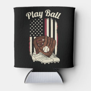 Porta-lata Beisebol Americano Vintage Esporte Patriótico Pass