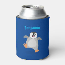 Porta-lata Bela animação de pinguins feliz e esperto bebê