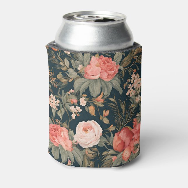 Porta-lata Belas Flores de Rosa Floral (Can Back)