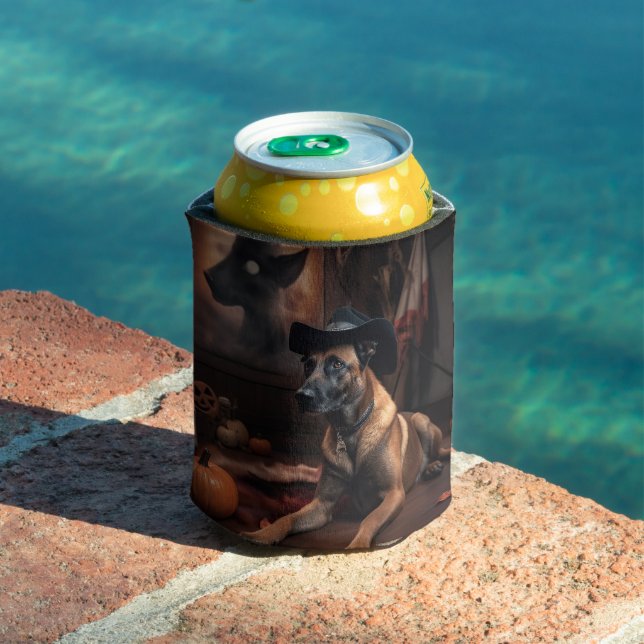 Porta-lata Belga Malinois Pumpkins Halloween Scary (Piscina in situ)