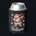 Porta-lata Believe Christmas Xmas Dabbing Santa Holiday<br><div class="desc">Believe Christmas Xmas Dabbing Santa Holiday</div>