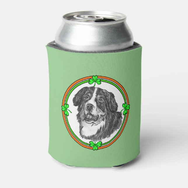 Porta-lata Bernese Mtn Dog Saint Patricks Day (Can Back)
