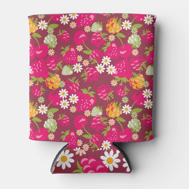 Porta-lata Berry Tecido: Vermelho profundo sem costura (Frente)