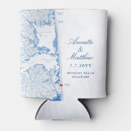 Porta-lata Bethany Beach DE Map Marinho Blue Wedor Beink