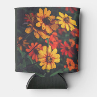 Porta-lata Beverage Cooler Yellow Orange Daisy Floral