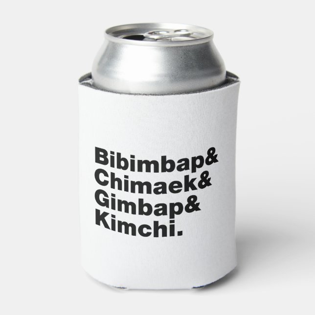 Porta-lata Bibimbap & Chimaek & Gimbap & Kimchi. Comidas core (Can Front)
