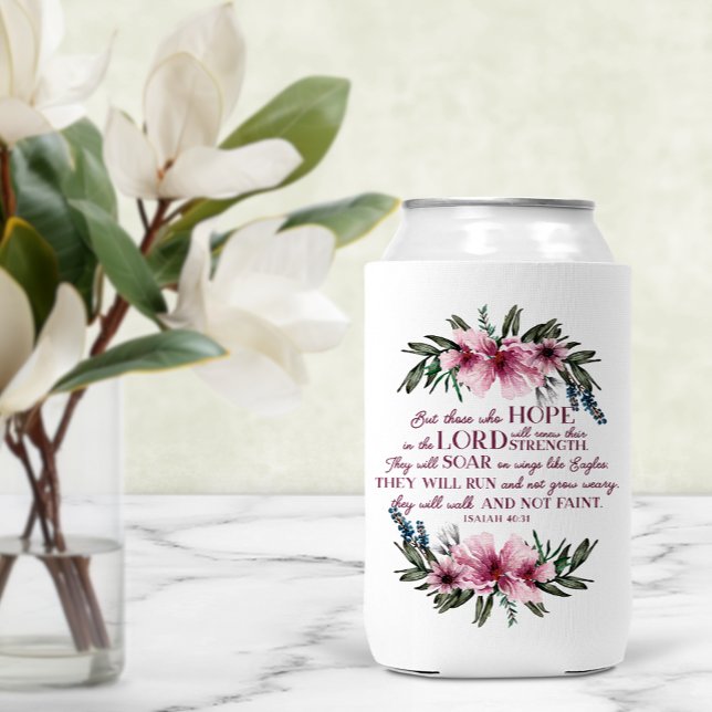 Porta-lata Bíblia Verse Isaiah 40 Cor-de-rosa (Criador carregado)