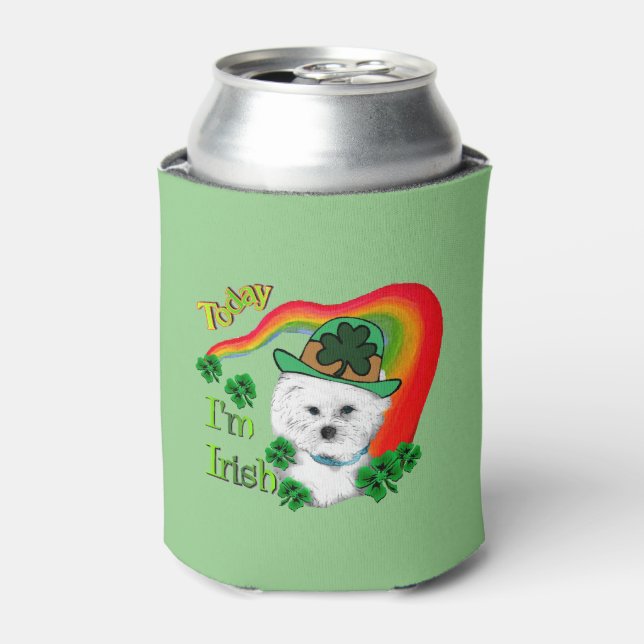 Porta-lata Bichon Frise Saint Patricks Day (Can Front)