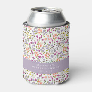 Porta-lata Bicicleta Vintage Boho Floral Personalizada para C