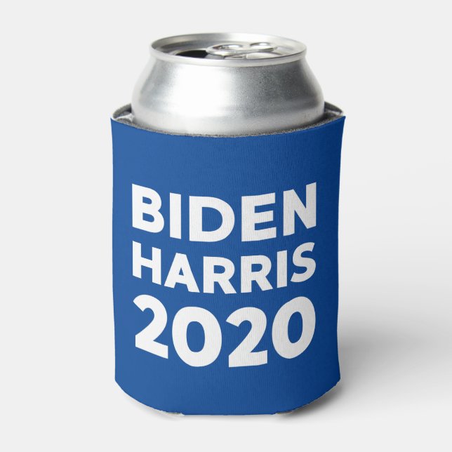 Porta-lata Biden Harris 2020 texto branco em negrito sobre el (Can Front)