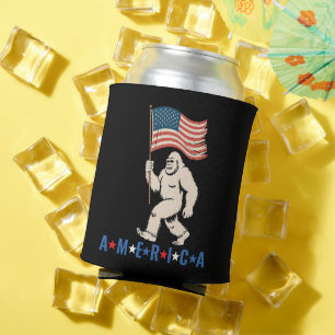 Porta-lata Bigfoot América Patriótico Engraçado 4 de Julho