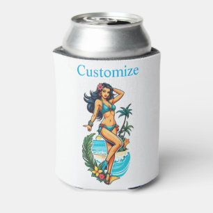 Porta-lata Bikini Beach Girl Thunder_Cove, Cuja Cabeça Negra