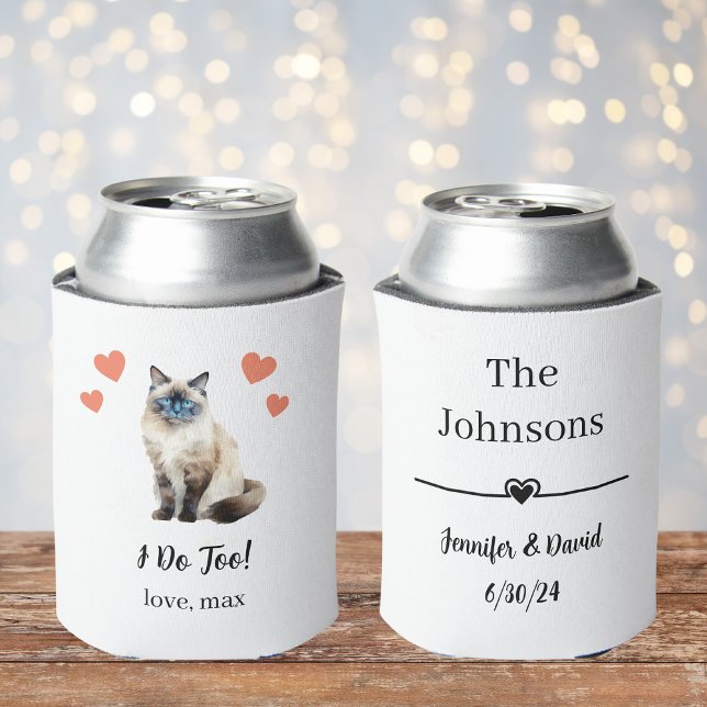 Porta-lata Birman Cat Wedding Can Cooler Favor (Criador carregado)