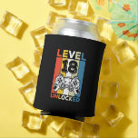Porta-lata Birthday 18th Level Unlocked 18 Gaming Vintage<br><div class="desc">Birthday 18th Level Unlocked 18 Gaming Vintage</div>