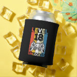 Porta-lata Birthday 18th Level Unlocked 18 Gaming Vintage<br><div class="desc">Birthday 18th Level Unlocked 18 Gaming Vintage</div>