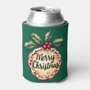 Porta-lata Biscoito de Natal Alegre com Bagas de Azevinho Ver