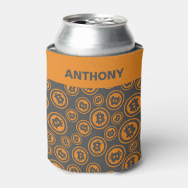 Porta-lata Bitmoney - Laranja Padrão e Cinzas Personalizadas