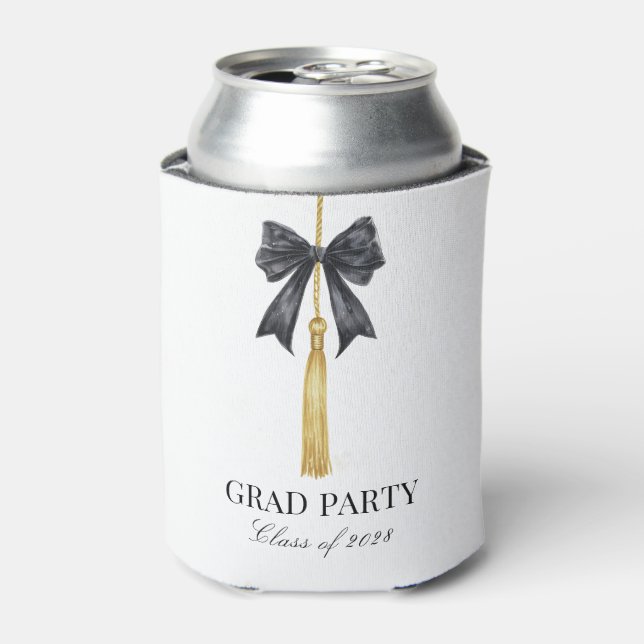 Porta-lata Black Bow Coquette Grad Party (Can Front)