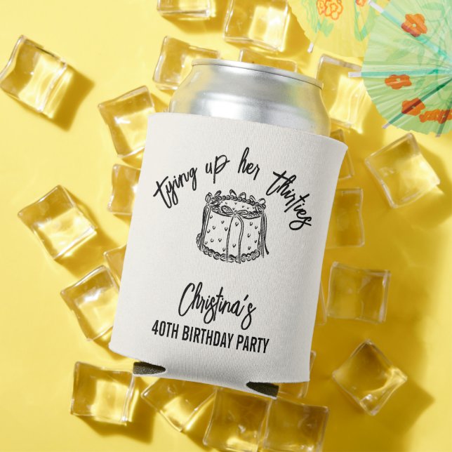 Porta-lata Black Bow Tying Up Her Thirties 40th Birthday (Verão in situ)