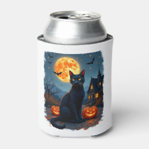 Porta-lata Black Cat Starry Night Van Gogh Pumpkins Bats Hall