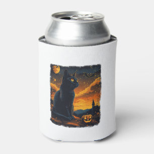 Porta-lata Black Cat Starry Night Van Gogh Pumpkins Bats Hall