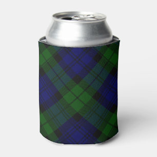 Porta-lata Black Watch Tartan Blue Green Xadrez