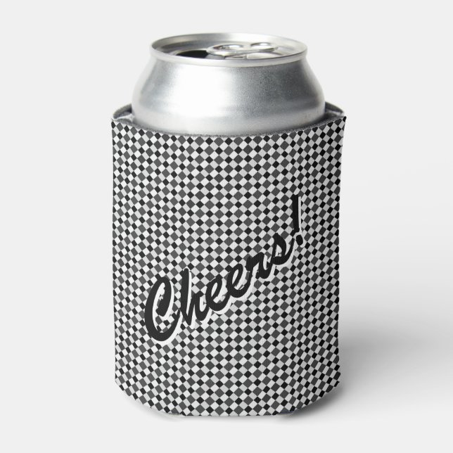 Porta-lata Black White Diamond Xadrez Cheers (Can Front)