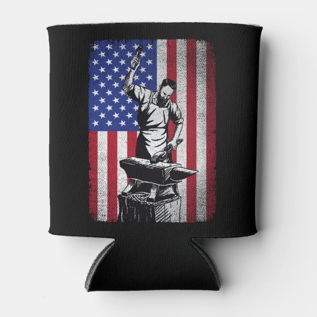 Porta-lata Blacksmith Forging USA Flag (Frente)
