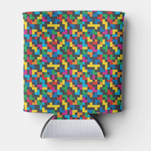 Porta-lata Blocos Retro Tetris Padrão Sem Costura