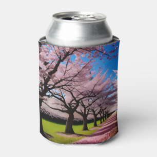 Porta-lata "Blossomas no Sangue: Linhas de Árvores de Cereja