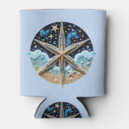 Porta-lata Blue Beach Themed Can Cooler