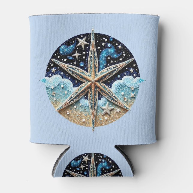 Porta-lata Blue Beach Themed Can Cooler (Frente)