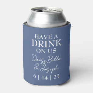 Porta-lata Blue Coastal Save The Date Cooler