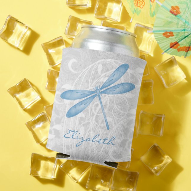 Porta-lata Blue Dragonfly Personalizada Can Cooler (Verão in situ)