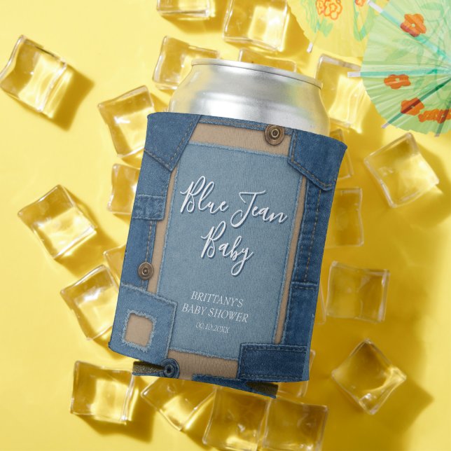 Porta-lata Blue Jean Baby Denim Baby Shower (Verão in situ)