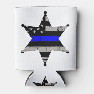 Porta-lata Blue Line fino policia o crachá dos xerifes